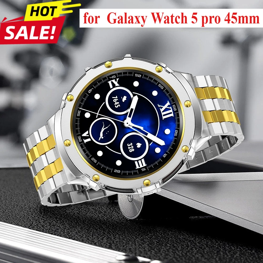 

Case+Metal Watch Band for Samsung Watch 5 Pro 45mm Bracelet for Samsung Galaxy Watch 5 Pro 45mm Strap Wristband Accessories