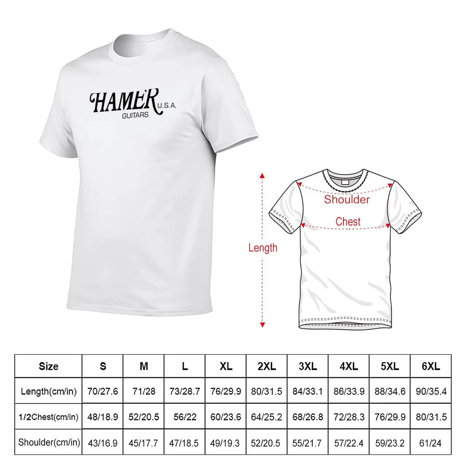 New Hamer Guitar T-Shirt funny t shirt Short sleeve tee clothes for men