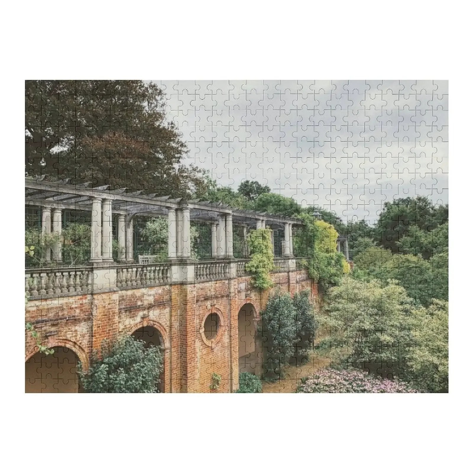 

Green Garden Terrace Jigsaw Puzzle Wooden Name Custom Personalized Customizeds For Kids Custom Kids Toy With Photo Puzzle