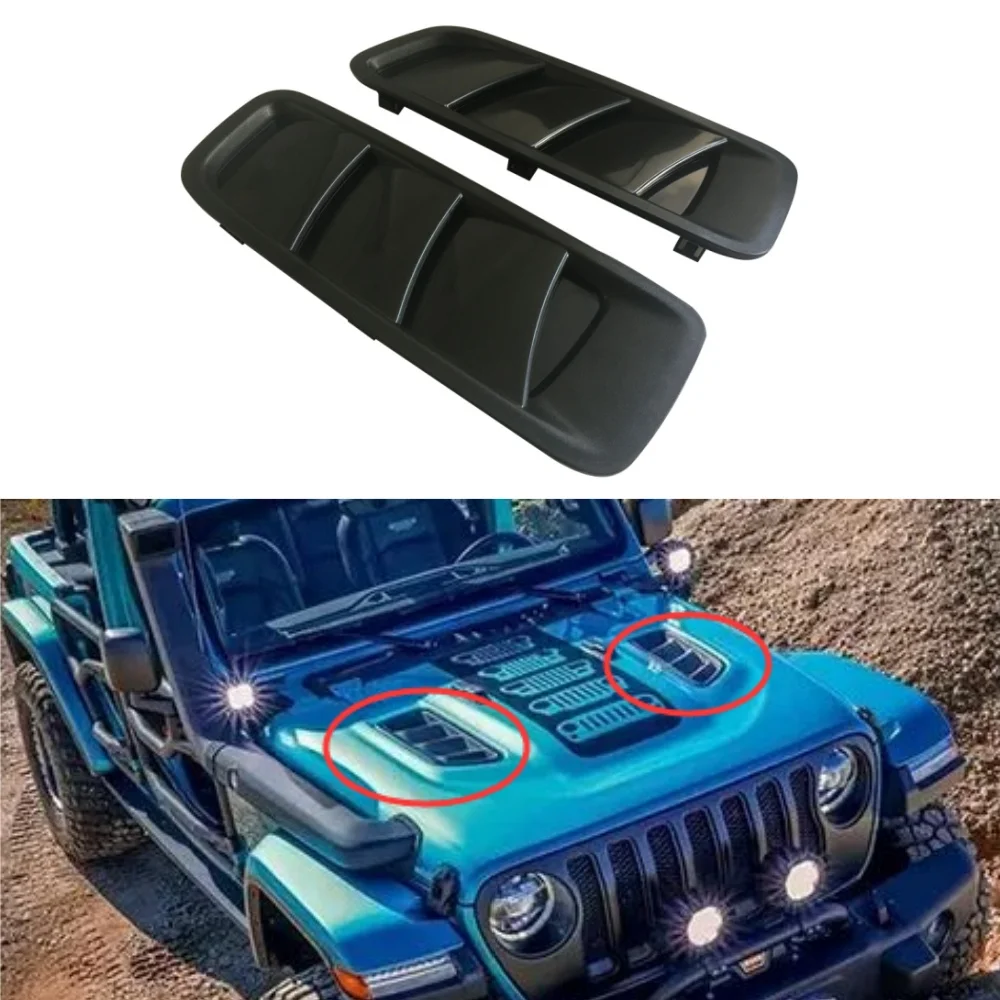 

For Jeep Wrangler JL 2018+ Hood Vent Cover Scoop ABS Plastic Heat Extraction Rain Guard Waterproof Duct JL1150