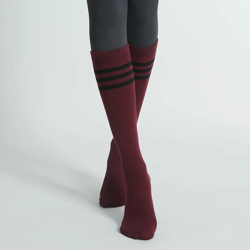 Herbst Winter Frauen Yoga Socken Gestreiften Baumwolle Fitness Atmungsaktive Pilates Socken Mittelrohr Nicht-Slip Gym Dance Ballett Grip socken – Detail 6
