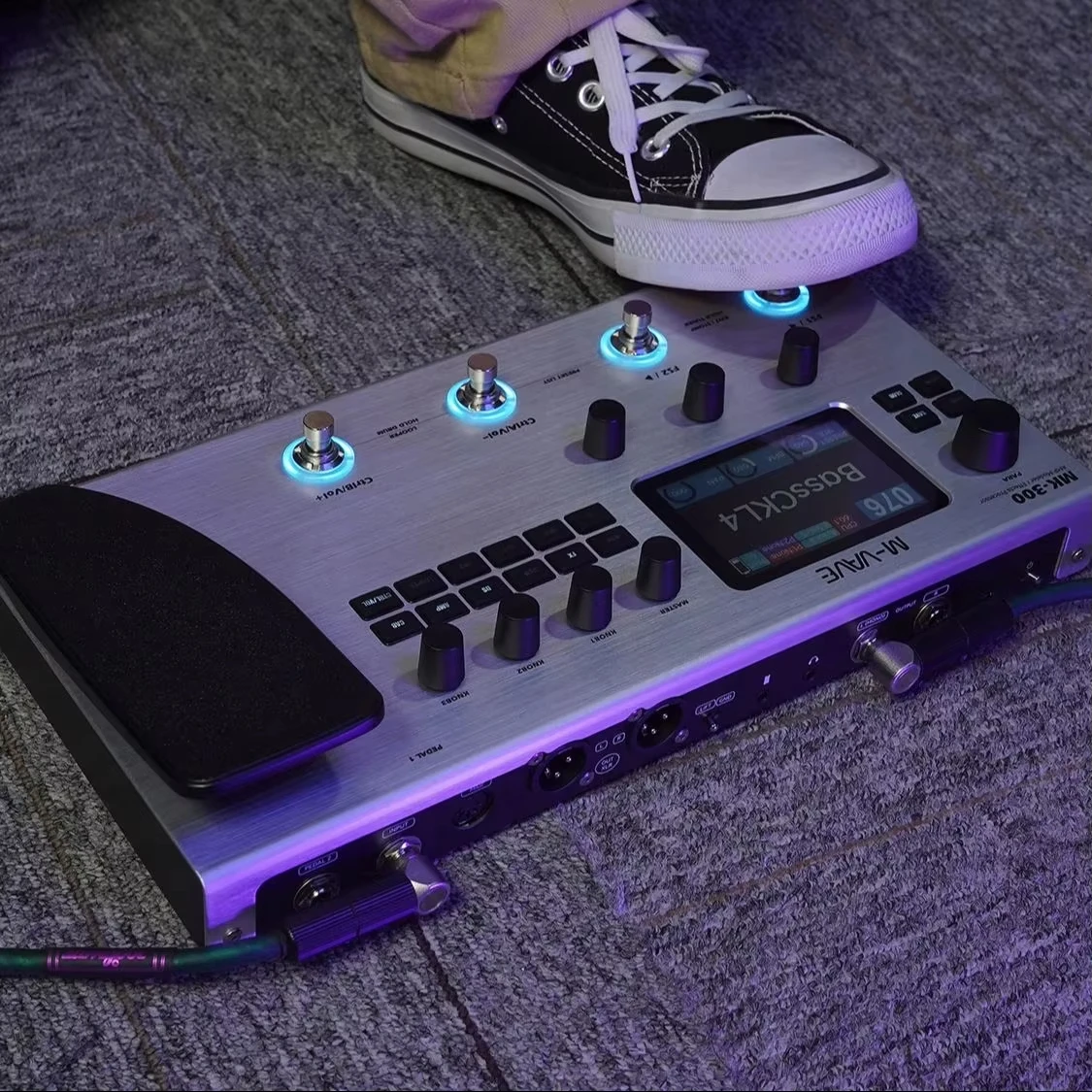 معالج جيتار M-VAVE MK-300 متعدد التأثيرات مع شاشة 3.5 بوصة، وبطولة 150 ثانية، وبطارية 128 أمبير للجيتار الكهربائي والباس #5