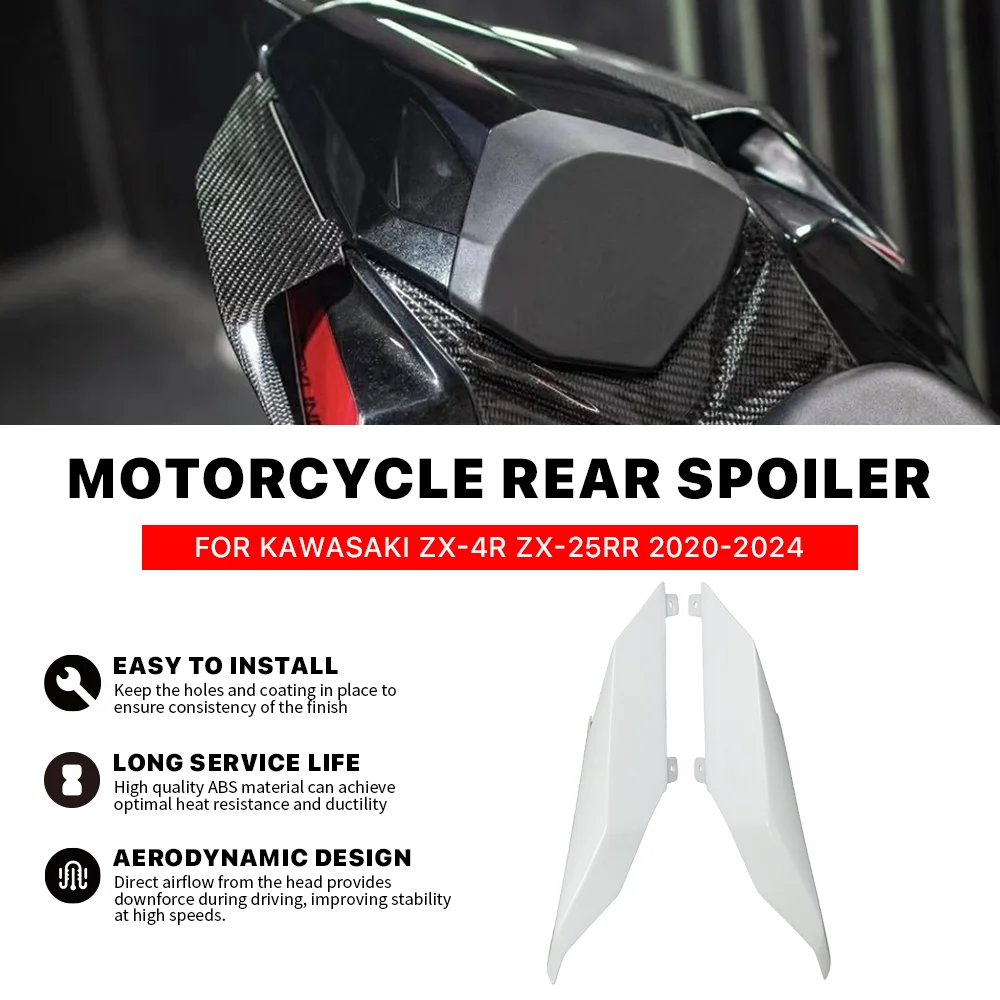 

ZX4R Rear Tail Wing,fit for Kawasaki ZX-4R ZX-4RR ZX4RR Motorcycle Fairing fixed wing, ZX-25R/SE 2020-2024, Spoiler Winglet