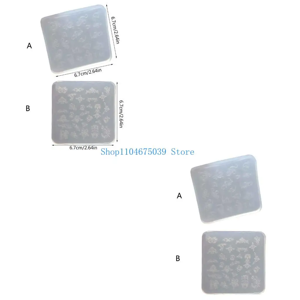 

5asd Retro Embossed Silicone Mold Epoxy Resin Casting Mold for DIY Jewelry Makig