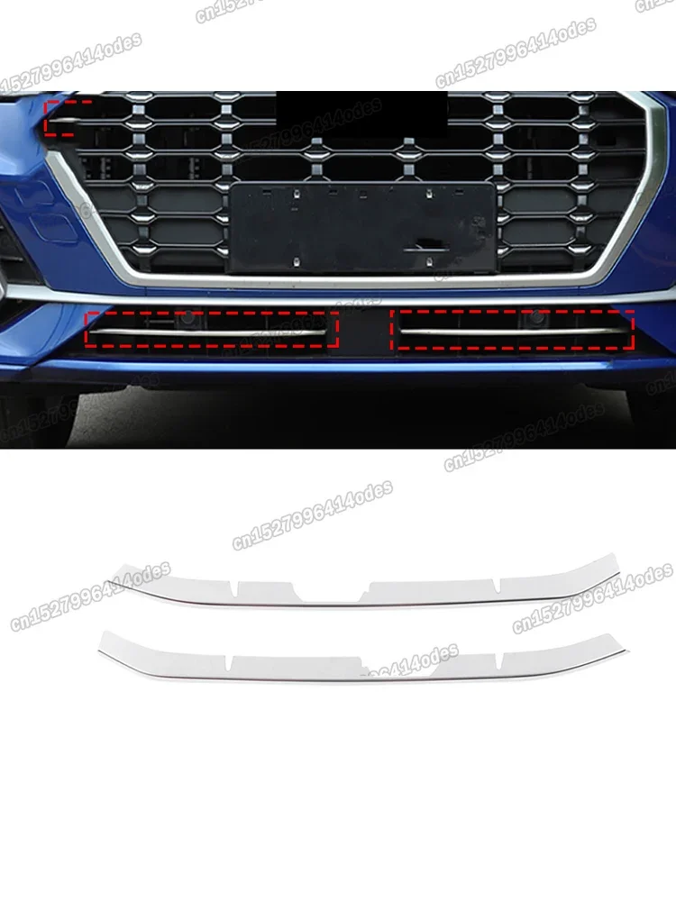 stainless steel shiny silver car front bumper grille trims for audi q3 2019 2020 2021 2022 2023 f3 accessories exterior styling