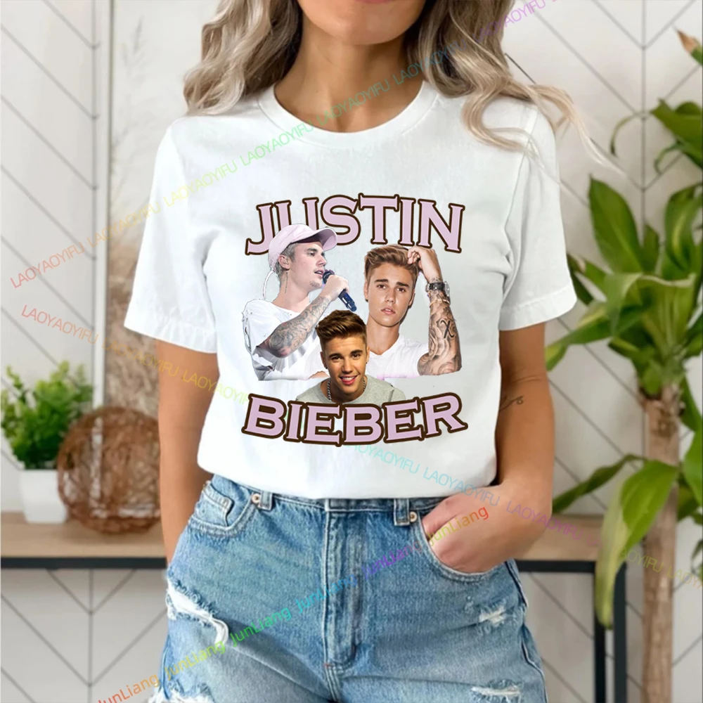 Men's Clothing Bieber Plain T-shirt Justin Fans Gift Mens Clothes Streetwear Harajuku Short Sleeve Tee Funny Gifts Y2k Top Women