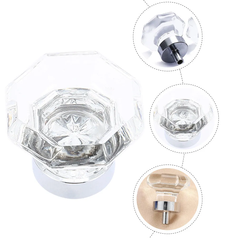 Clear Octagon Crystal Cabinet Knobs for Kitchen, Wardrobe, Dresser, Cupboard, Closet & Shoe Cabinet – 2 pcs