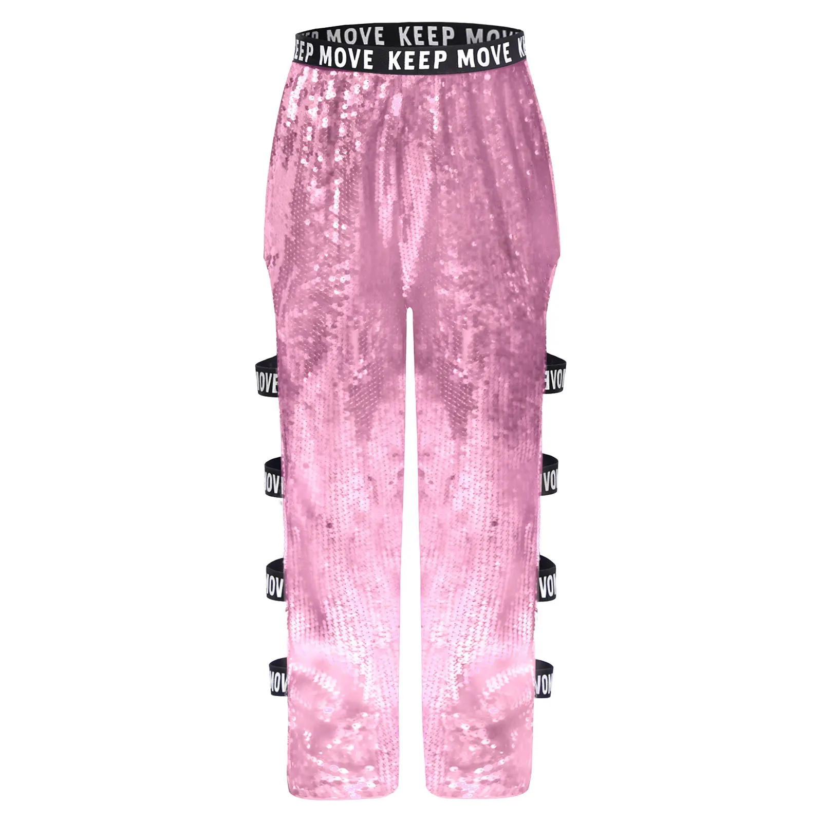 ชุดเต้นฮิปฮอปแจ๊สสำหรับเด็กผู้หญิง ชุดแสดงบนเวที เสื้อกั๊กปักเลื่อม แขนยาว เสื้อแจ็คเก็ตพิมพ์ลายตัวอักษร และกางเกง