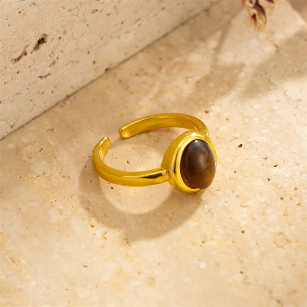 Gold Color Tiger Stone Toe Ring Summer Beach Foot Jewelry Open Zircon Toe Rings for Women Holiday Gift Stackable Bague Femme view 6