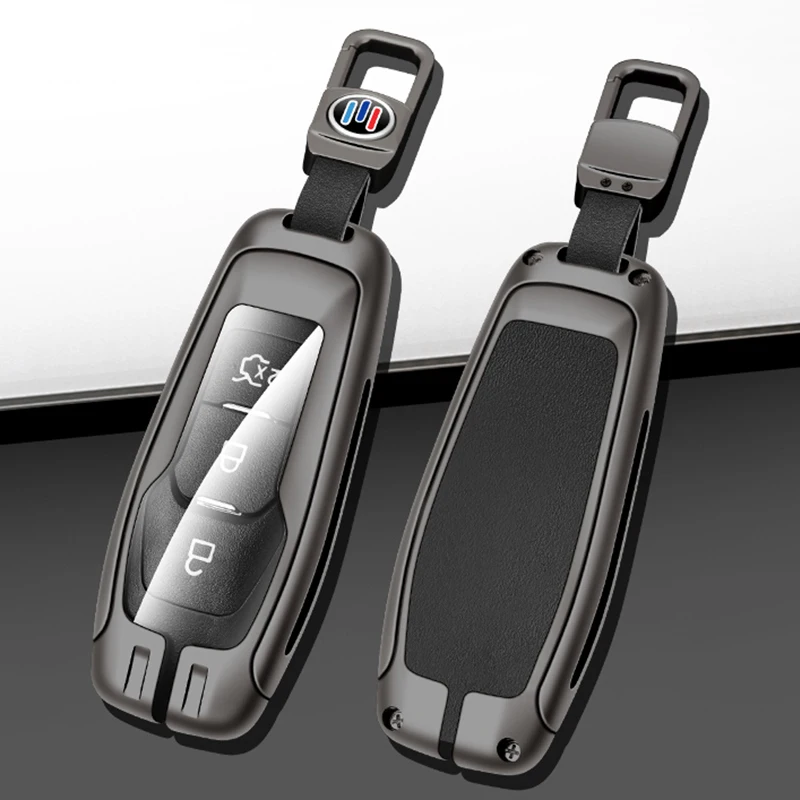 

Metal Leather Car Key Remote Case Cover Shell For Ford Focus 3 4 ST Mondeo 5 MK5 Mustang F-150 Explorer Edge Fiesta Kuga MK3 MK4