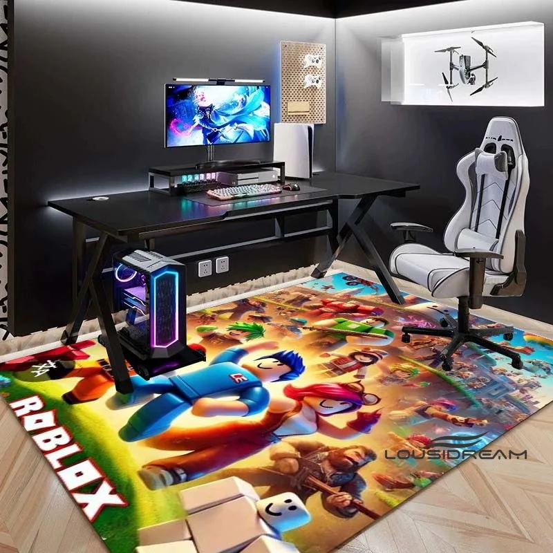 R-Roblox virtual world game carpet children's study sofa bedroom bedside floor mat bathroom door mat absorbent non-slip customiz #6