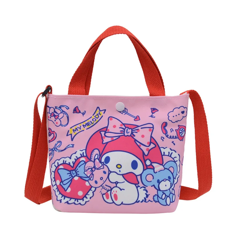 Hello Kitty Canvas Backpack Cute Large Capacity Children's Shoulder Messenger Bag Summer Fashion Student Girl Canvas Bag