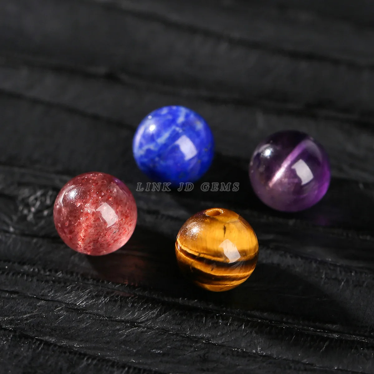 Crystal Round Loose Stone Beads, Gemstone Spacer Beads for DIY Bracelet Necklace Jewelry Making Half Finished Supplies