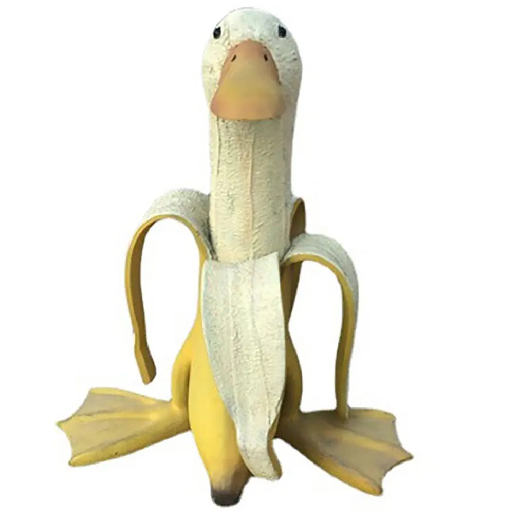 Bananen-Ente, kreative Gartendekoration, Skulpturen, Hof, Vintage-Gartendekoration, Kunst, skurrile geschälte Bananen-Ente, Heimstatuen, Kunsthandwerk – Detail 11