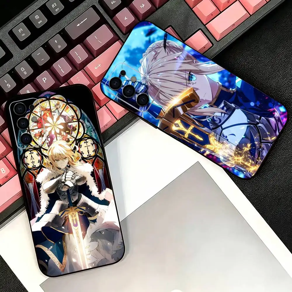 Anime F-Fate R-Rin Saber Soft Black Phone Case for Samsung  S26,25,24,21,22,21,20,10,9,8,7,6Ultra,Plus,Fe, Lite