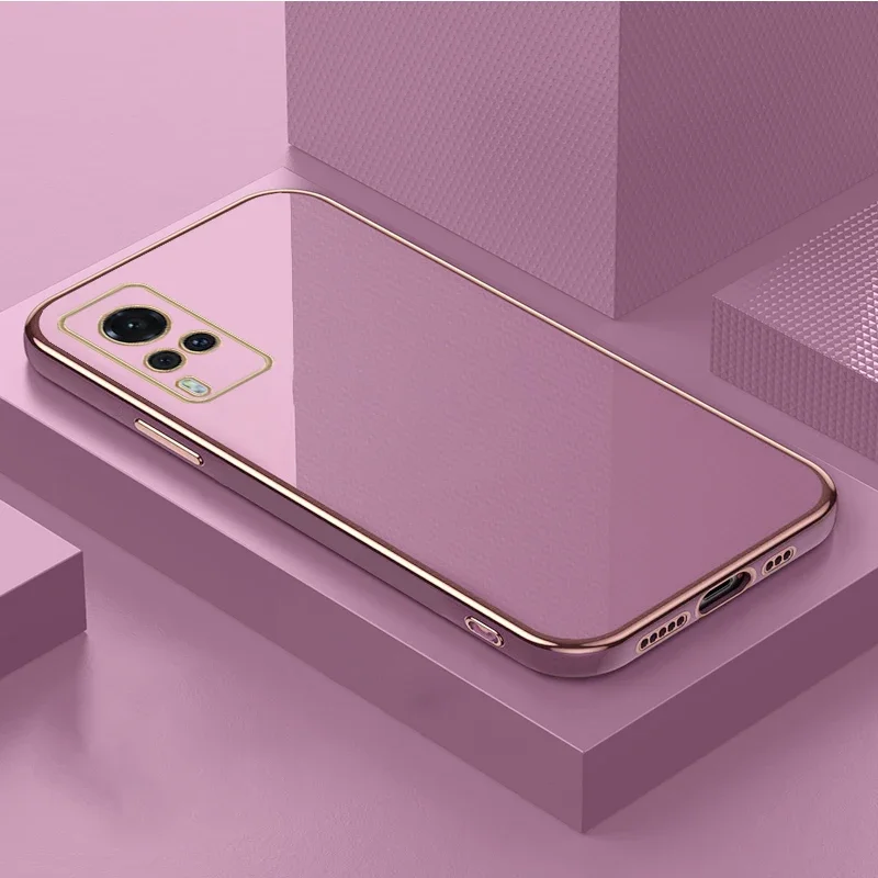 For ViVo V21E Case Luxury Fashion Plating Glossy Case For vivo Y20 Y12 Y15S Y21 Y31 Y51 Y77 V20 V21 V23 V25 Silicone Color Cover