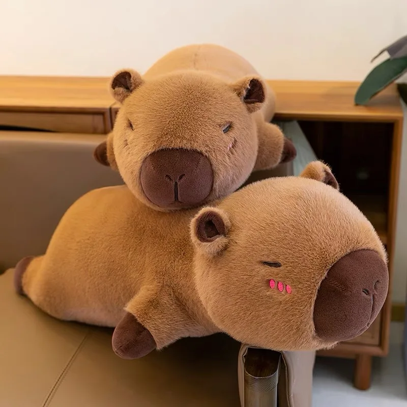 Kawaii كابيبارا ألعاب من نسيج مخملي محشوة كابيبارا رقيق دمية طويلة النوم مخدة ناعمة وسادة أريكة قيلولة النوم لعب للمدرسة عيد الميلاد