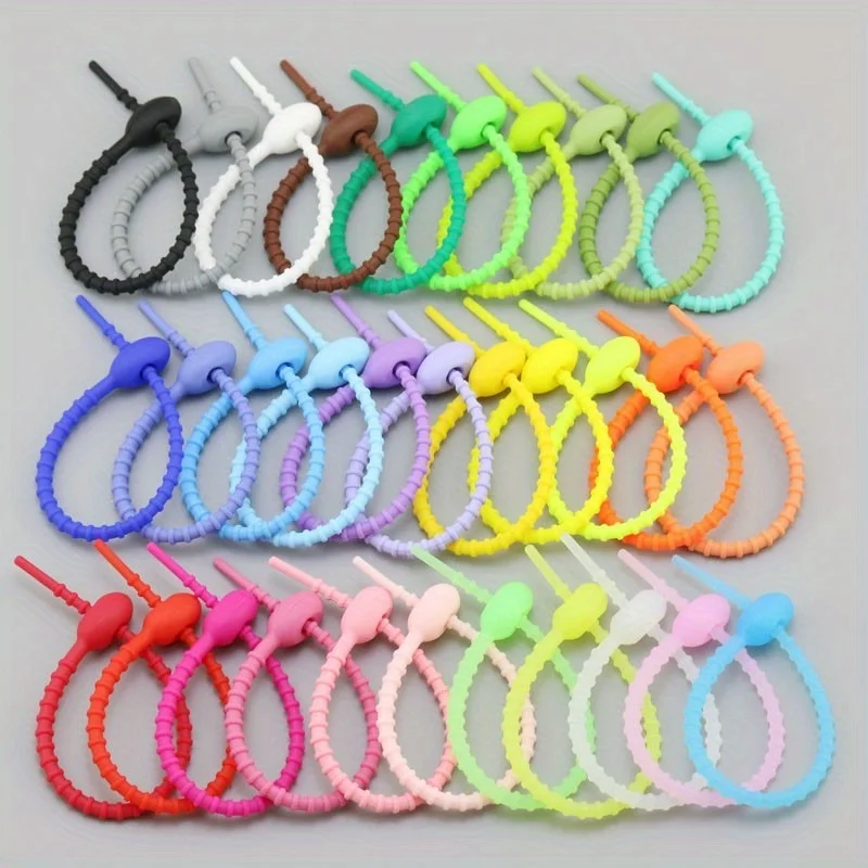 

100pcs Zip Ties, Twisted Wires Cable Management Luggage Accessories Hanging Ropes Winding Devices Headphone Cable Storage Clips