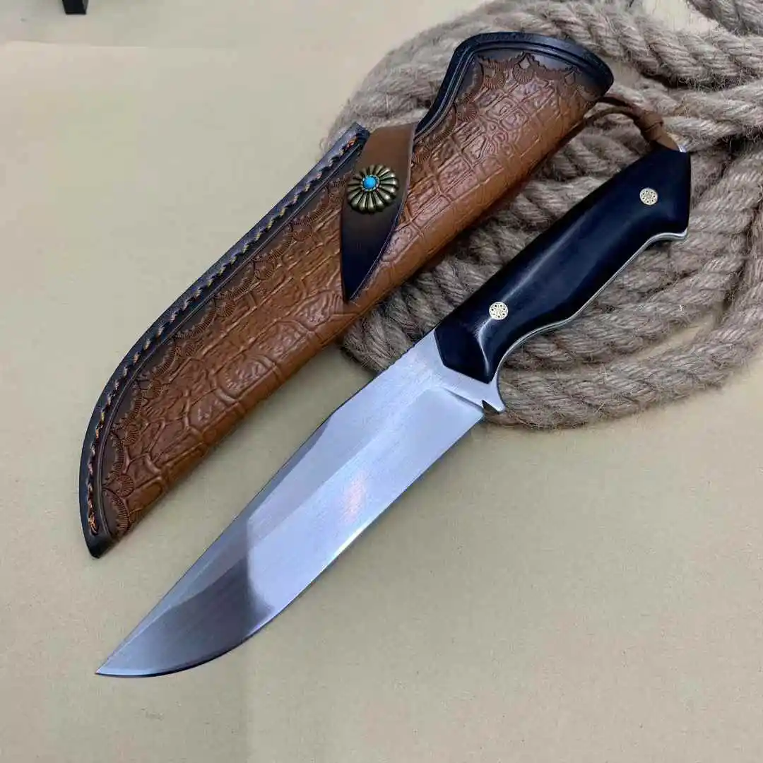 5.5 Inch Utility Knife With Cover VG10 Steel Blade Chef Slicing Cleaver Barbecue Butcher Handmade Kitchen Knives Ebony Handle