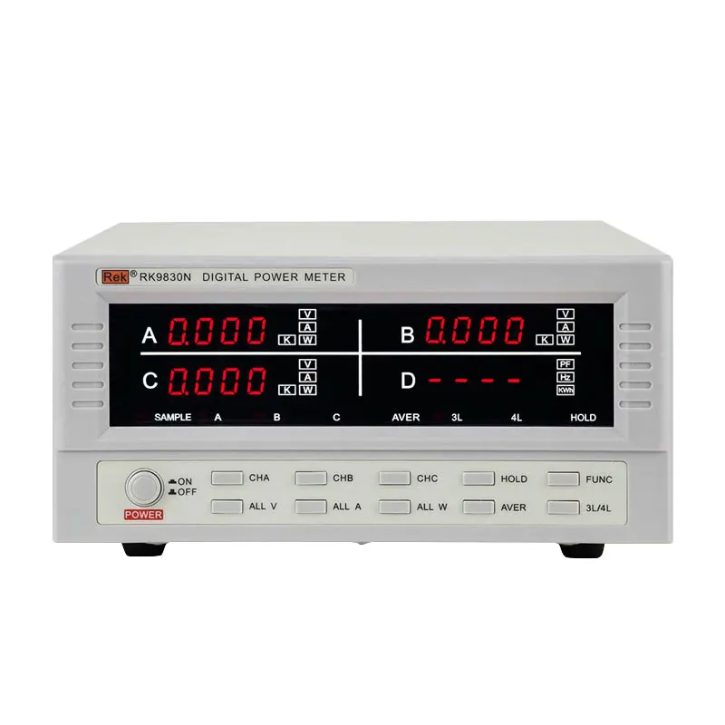 Rek RK9830N 3-Phase Electric Quantity Measuring Instrument Digital Power Meter Bench Digital Wattmeter 600V 40A 41.5kW