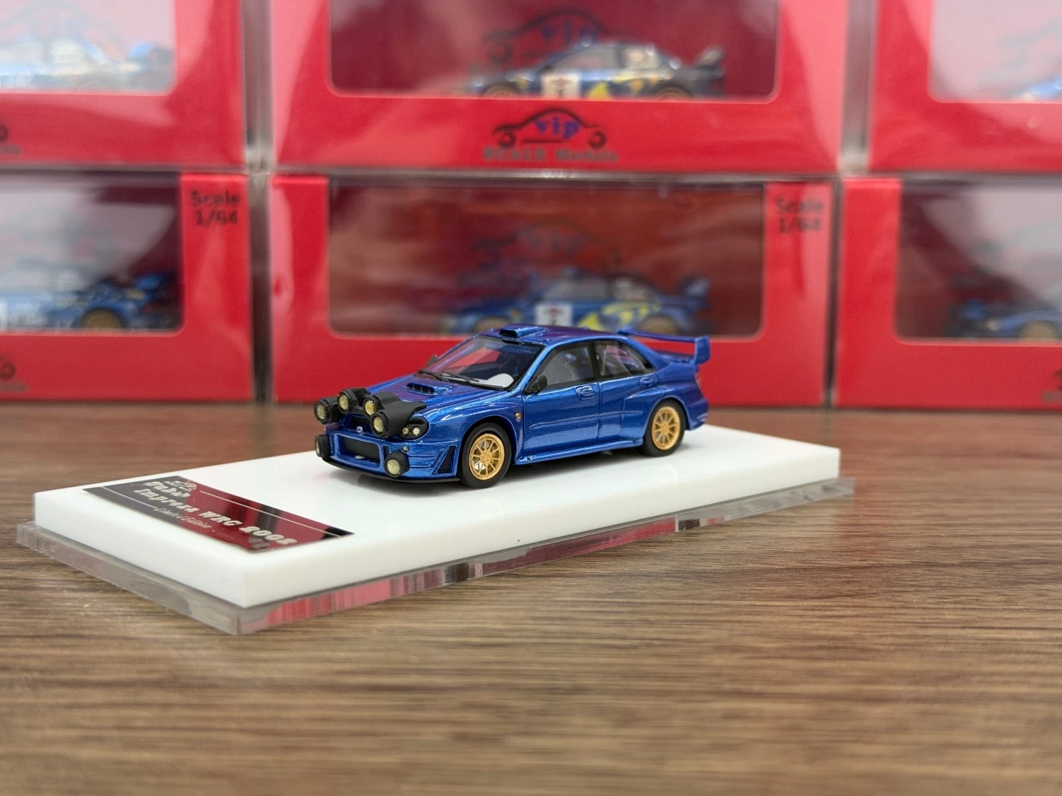 VIP-Modell 1/64 Impreza WRC, blaue Farbe, Kunstharzmodell, CarIn 2025, Sammlung, Geschenkskala