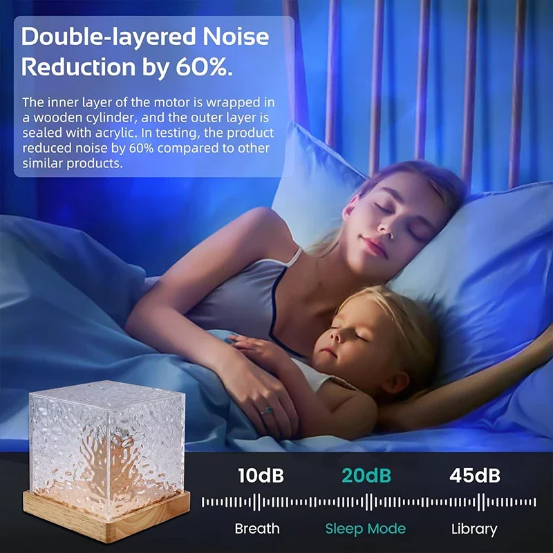 Galaxy Projector Night Light for Bedroom, 16 Color Northern Lights, Nightlight with Remote Control, Cube Ocean Wave LED