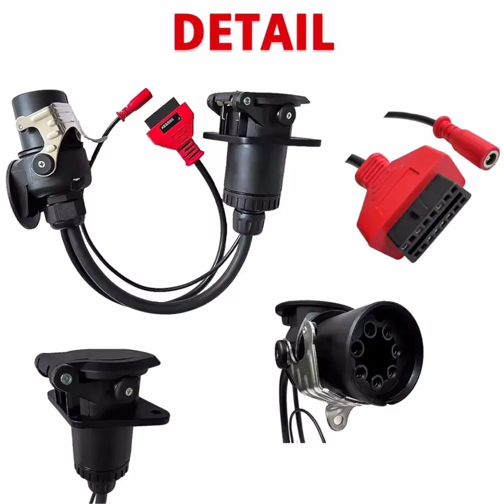 Factory Supply Adapter Cable EBS ISO 7638 OBD2 Trailer Diagnostic for Bosch ,for Autel, for Autocom and Other Truck Vehicles