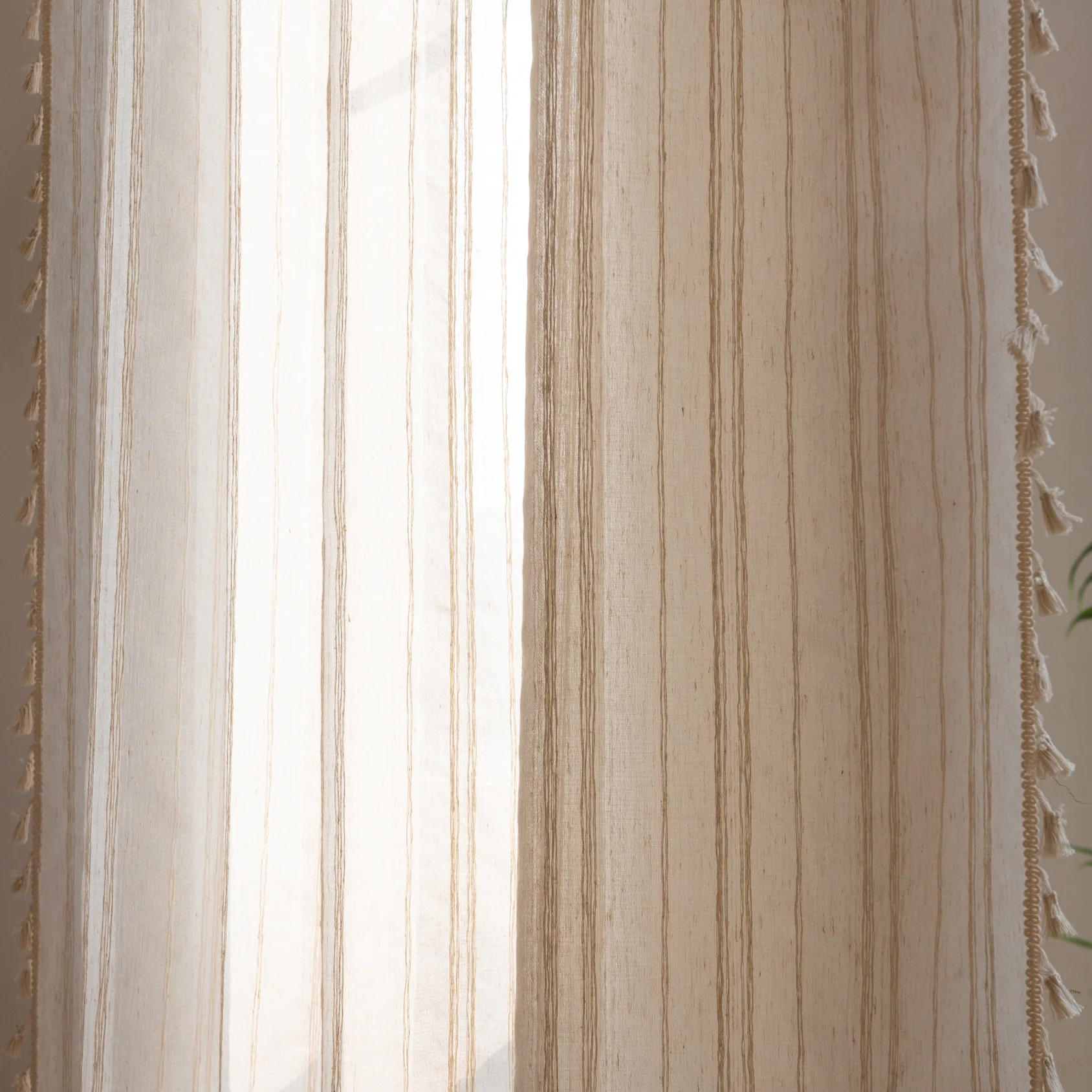 Striped Linen Textured Curtain - đánh giá và giá Linen Curtain Eyelet