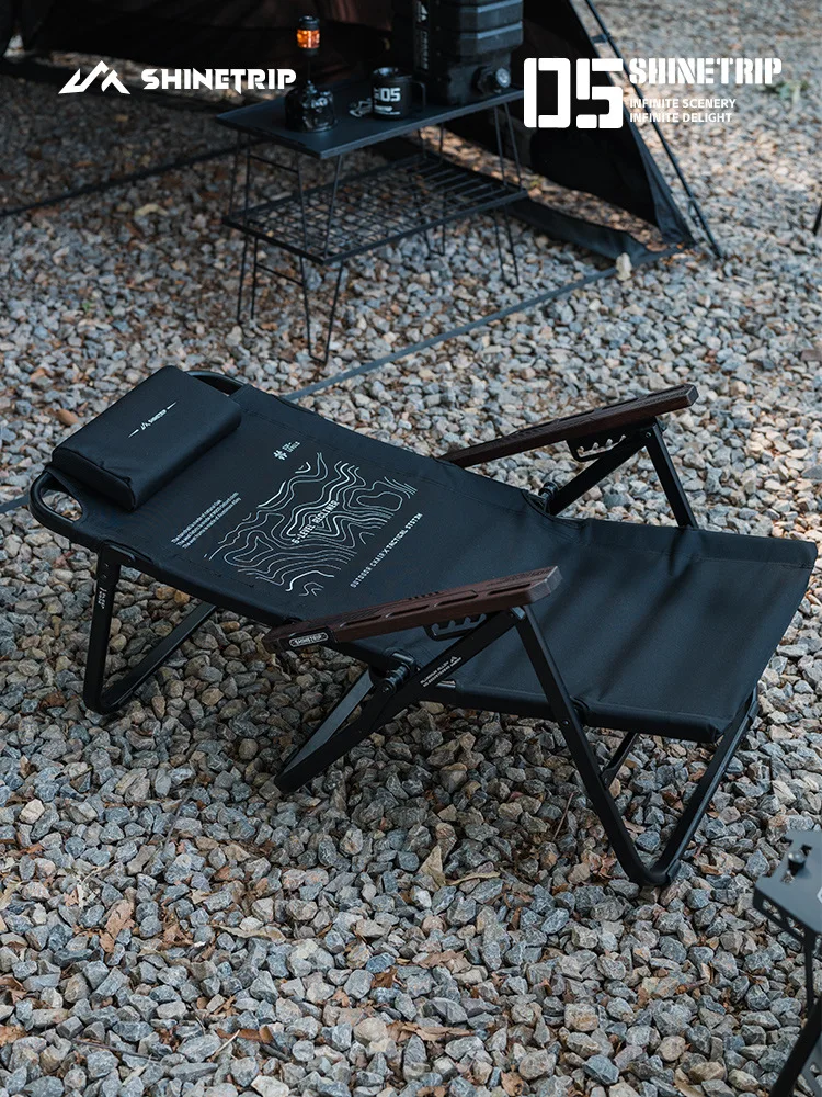 Folding Camping Chair Outdoor Recliner 6-Position Adjustable Aluminum Alloy Reclining Lounge Chair Heavy Duty for Patio Picni