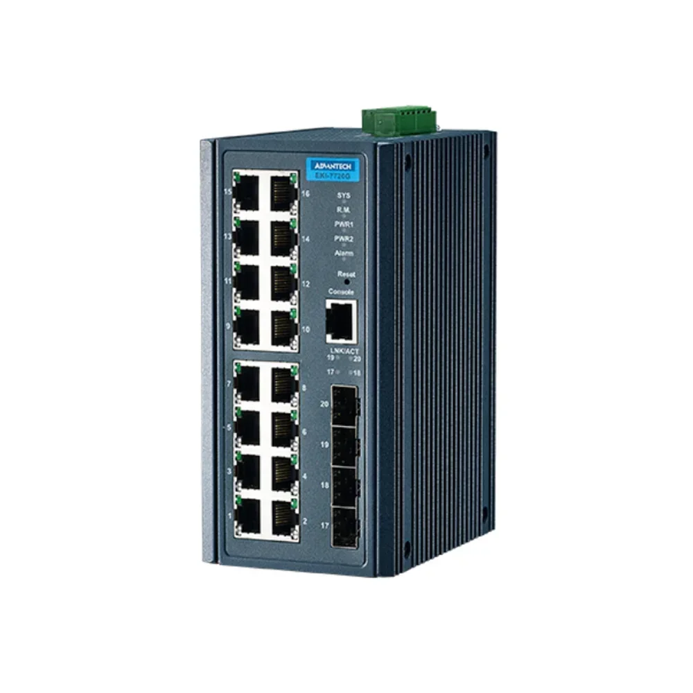 2025 Advantech EKI-7720G-4FI 16 Gigabit Ethernet 4 SFP Port DIN-rail Managed Redundant Industrial Network Switch