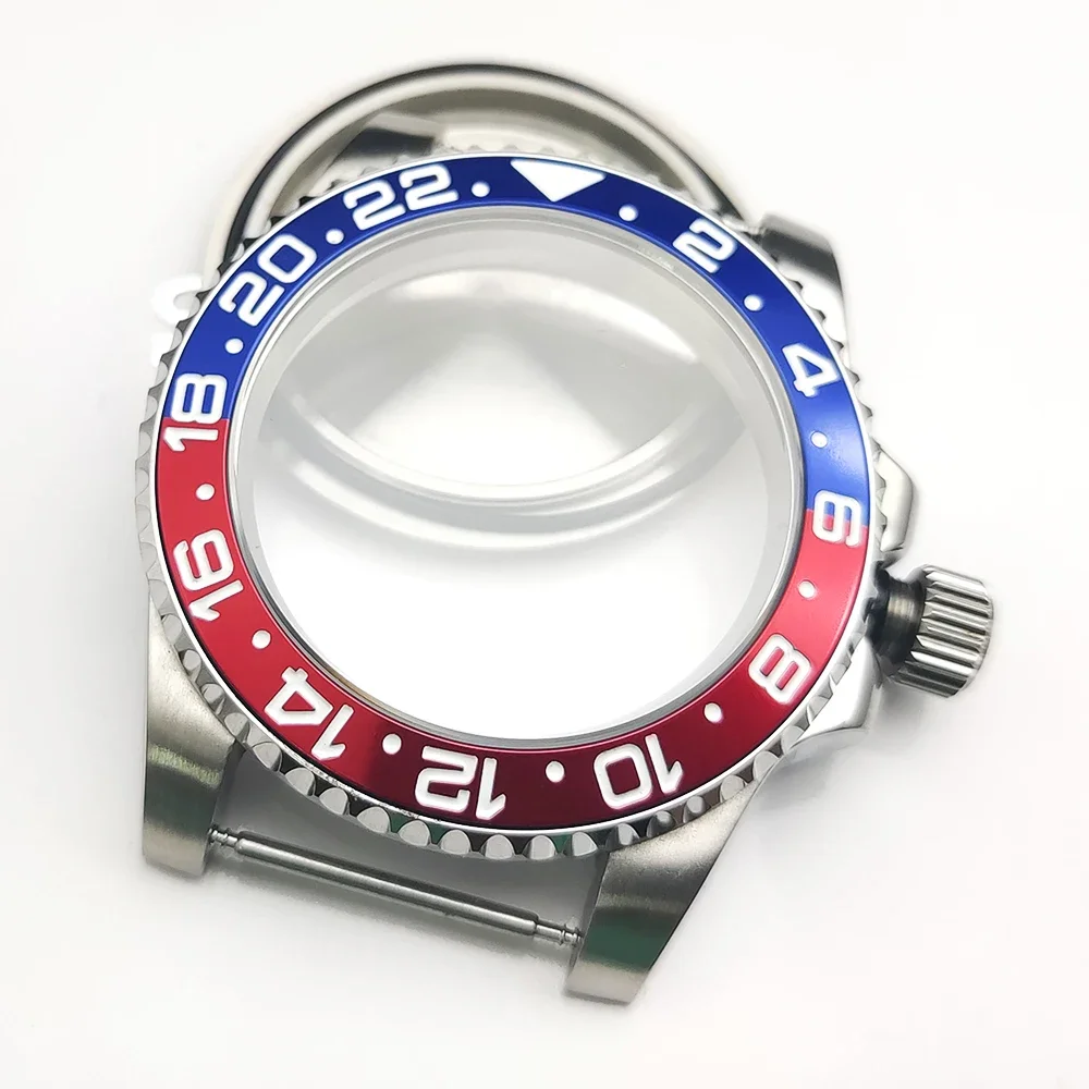 40MM Watch Case Stainless Steel Sapphire Crystal Watch Modification Accessories for NH35/ NH36/ 4R35 Movement SUB GMT Yacht Case