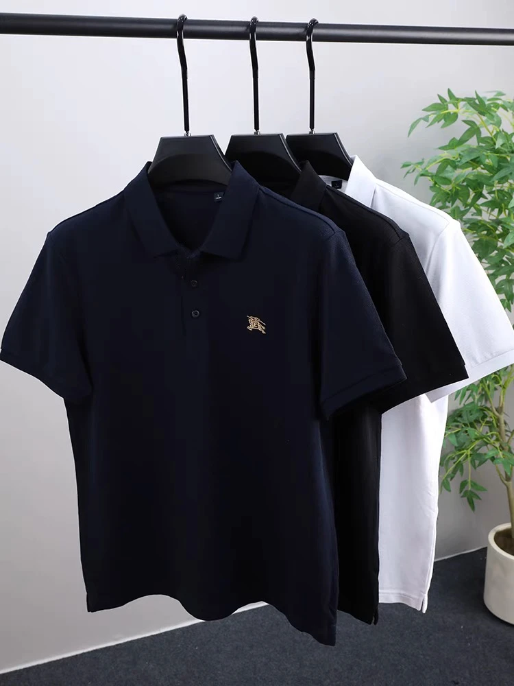 الراقية العلامة التجارية المطرزة قصيرة الأكمام مصمم قميص بولو الصيف موضة كوريا عادية 100% القطن بول تي شيرت ملابس للرجال