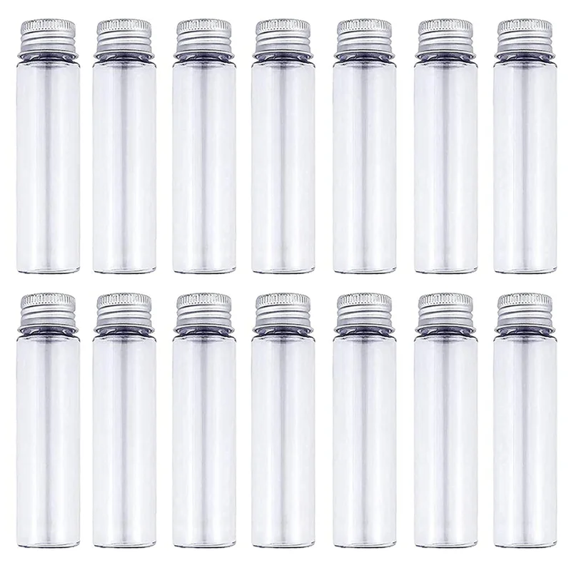 

JY-30Pcs 50Ml Clear Flat Plastic Test Tubes With Screw Caps, 28X108mm Tubes For Beads Storage Scientific Experiments