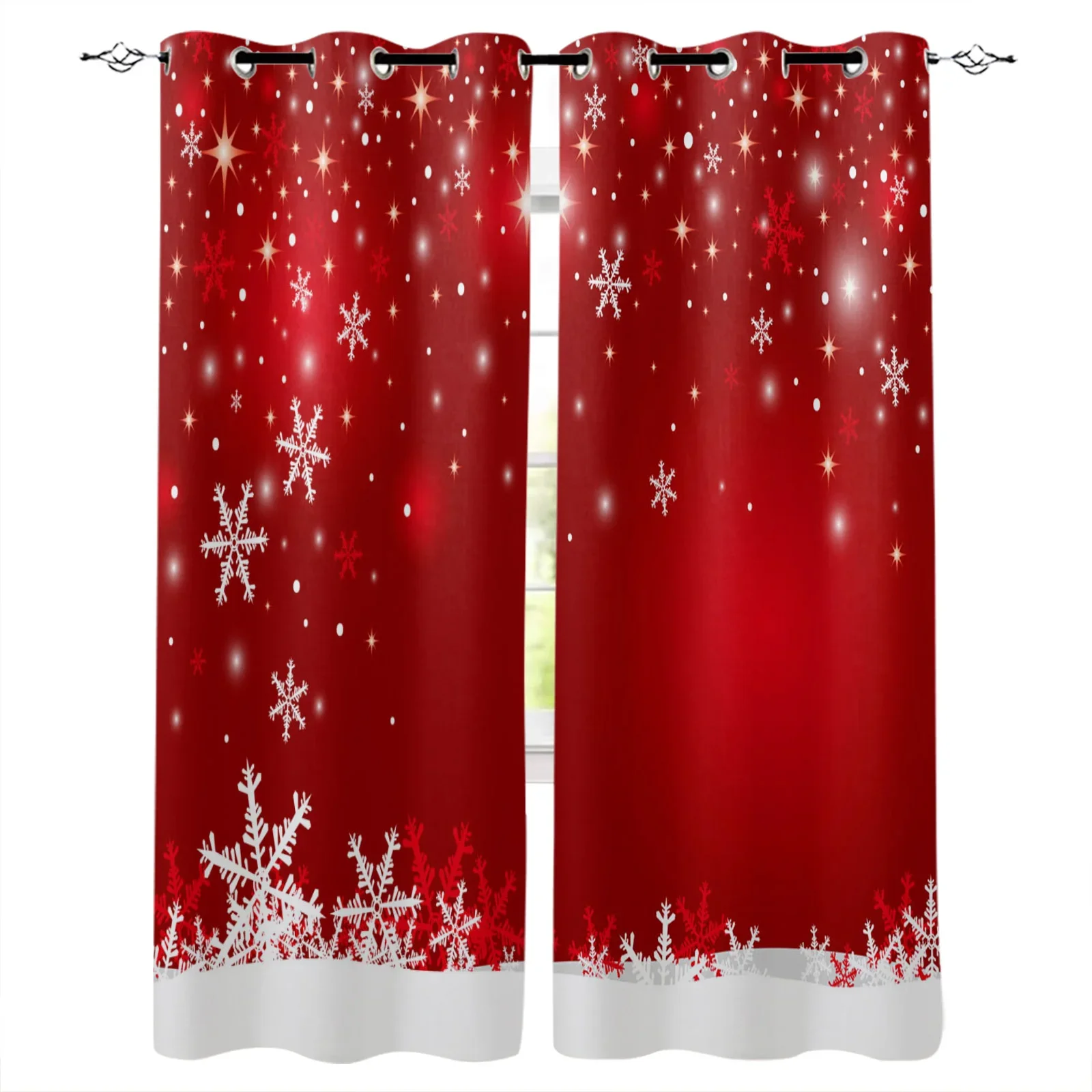 Santa Claus Christmas Decoration Christmas Blackout Curtains 3D Print Window Curtain Bedroom Living Room Decor Window Treatments