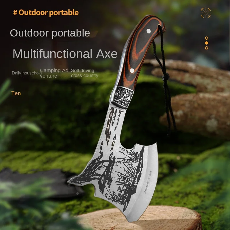 

Outdoor Axe Multifunctional Hand Portable Camping Tree Cutting Mountain Cutting Axe Self-Defense Cross-border