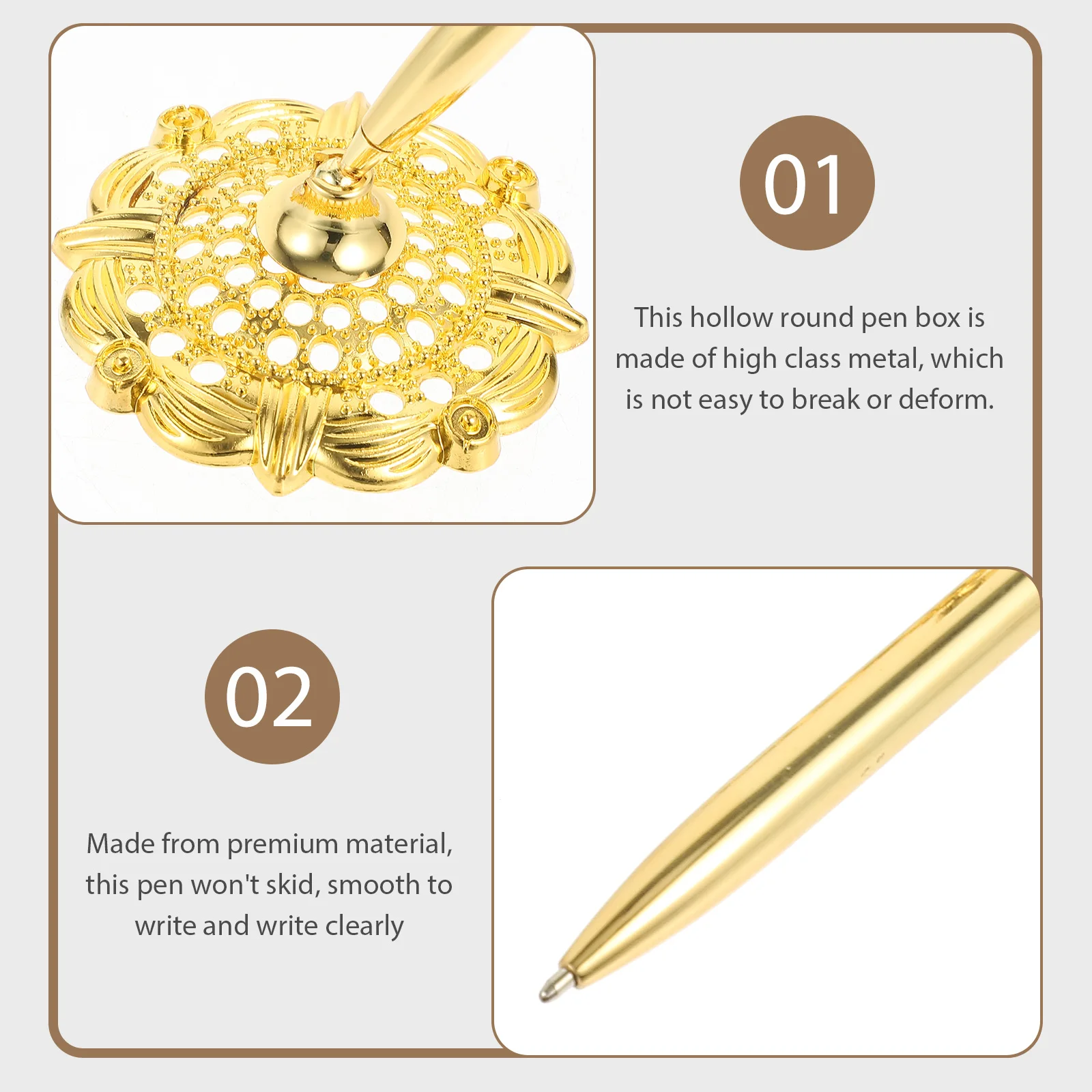 

2Pcs Desktop Business Pen Professional Ballpoint Sign Pen Decorative Writing Accessory Office Stationery Set