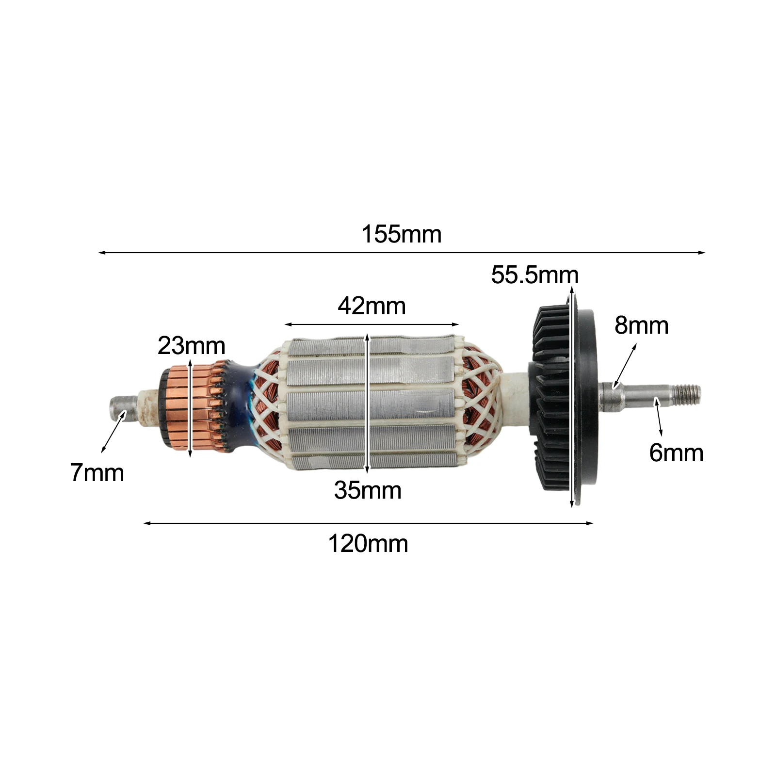 For DIY Projects Total Length 160mm ROTOR Anchor For Bosch Angle Grinder Motor Components Easy Installation Length 160mm