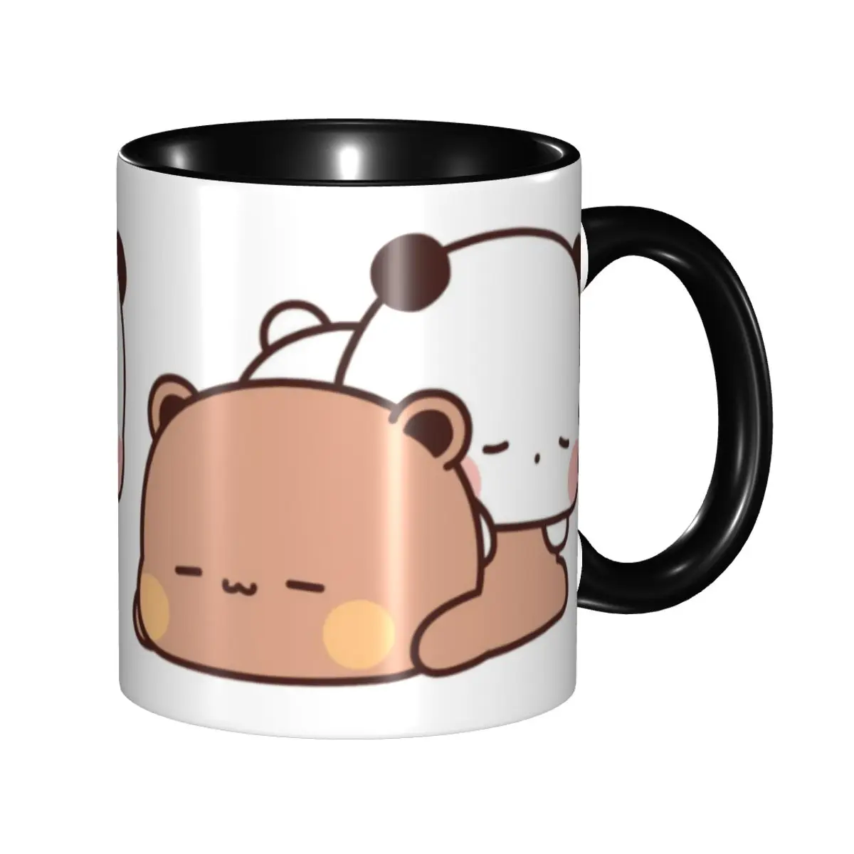 

Personalized Bubu Dudu Panda And Brownie Bear Couple Coffee Mugs DIY Ceramic Tea Milk Cup