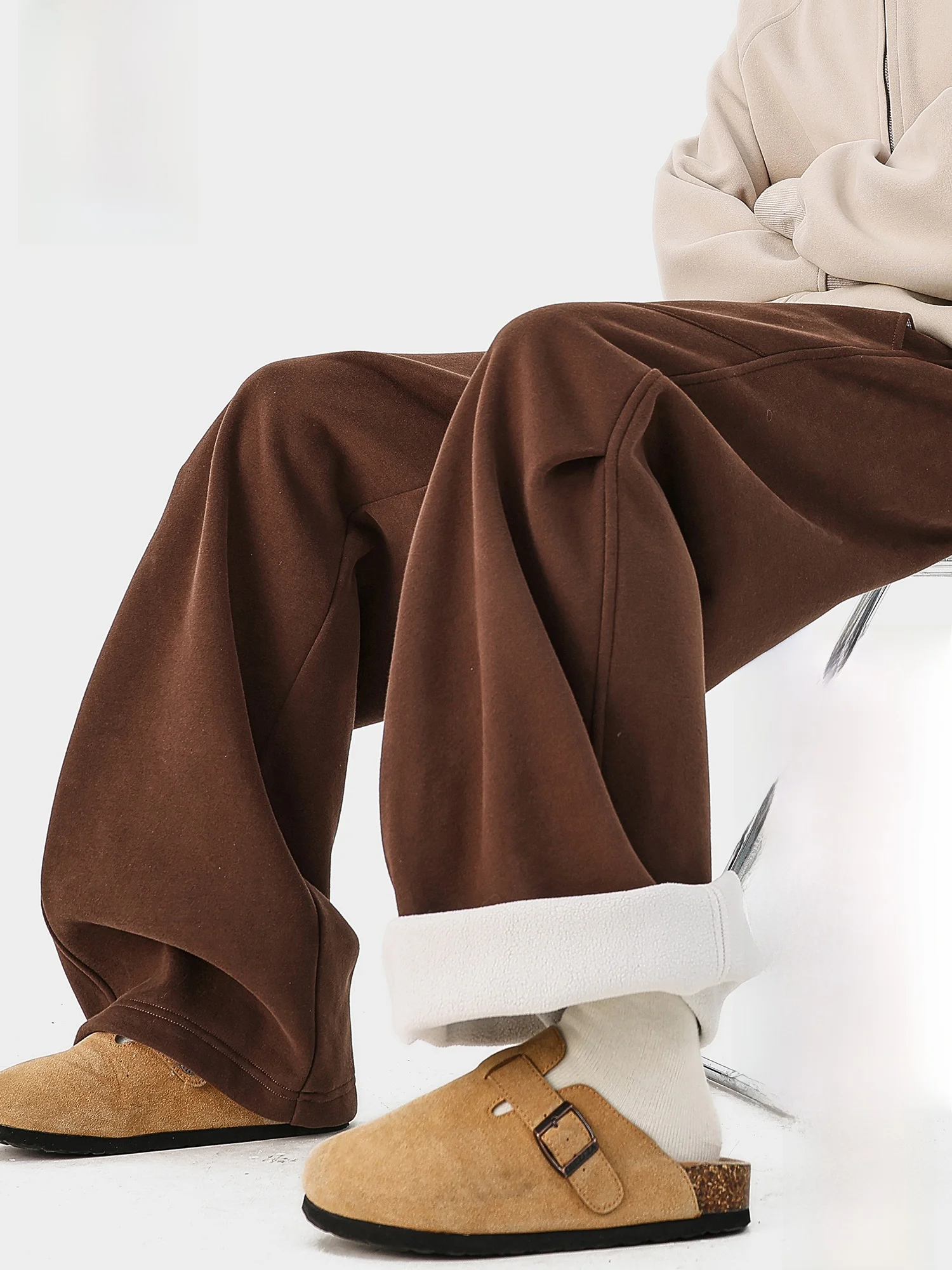 

Мужские зимние спортивные брюки Paul Frank с флисовой подкладкой, свободные, прямые, широкие штанины, в американском стиле