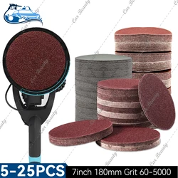180mm 7inch Hook and Loop Sanding Discs Dry Sandpaper Grinding Polishing Stripping for Random Orbit Drywall Sander Grit 60-5000
