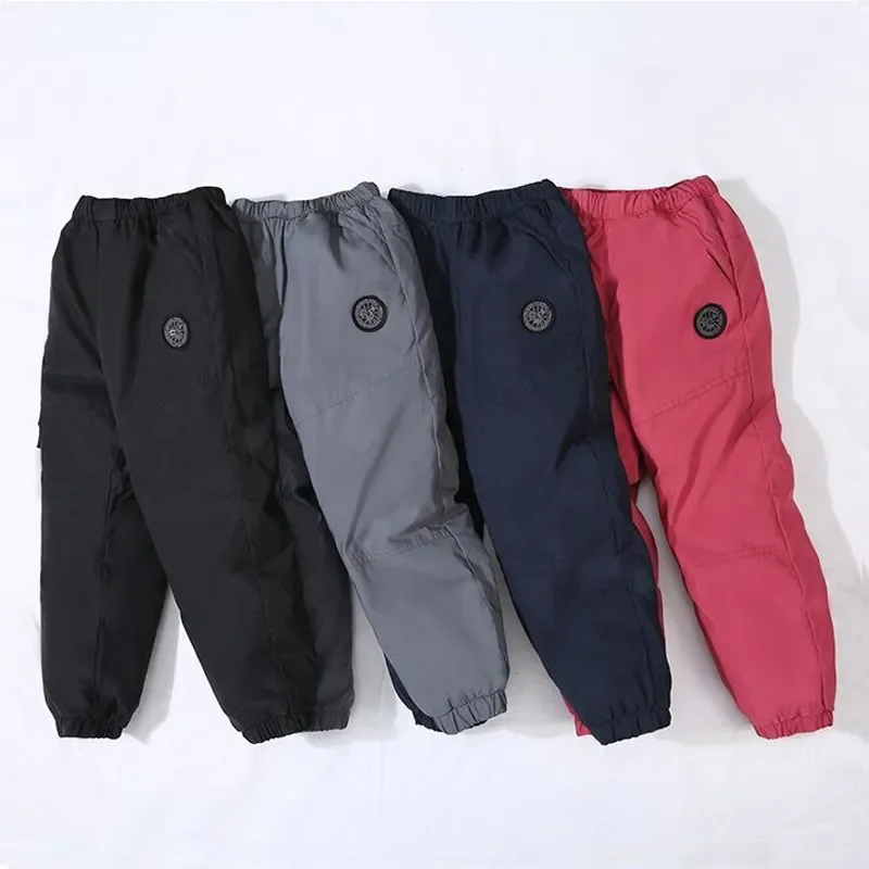 Casual Girl Boy Solid Winter Pants 90% Dowm Thick Warm Trousers Waterproof Ski Pants 2-14 Years Elastic Sports Baby Kid Pant