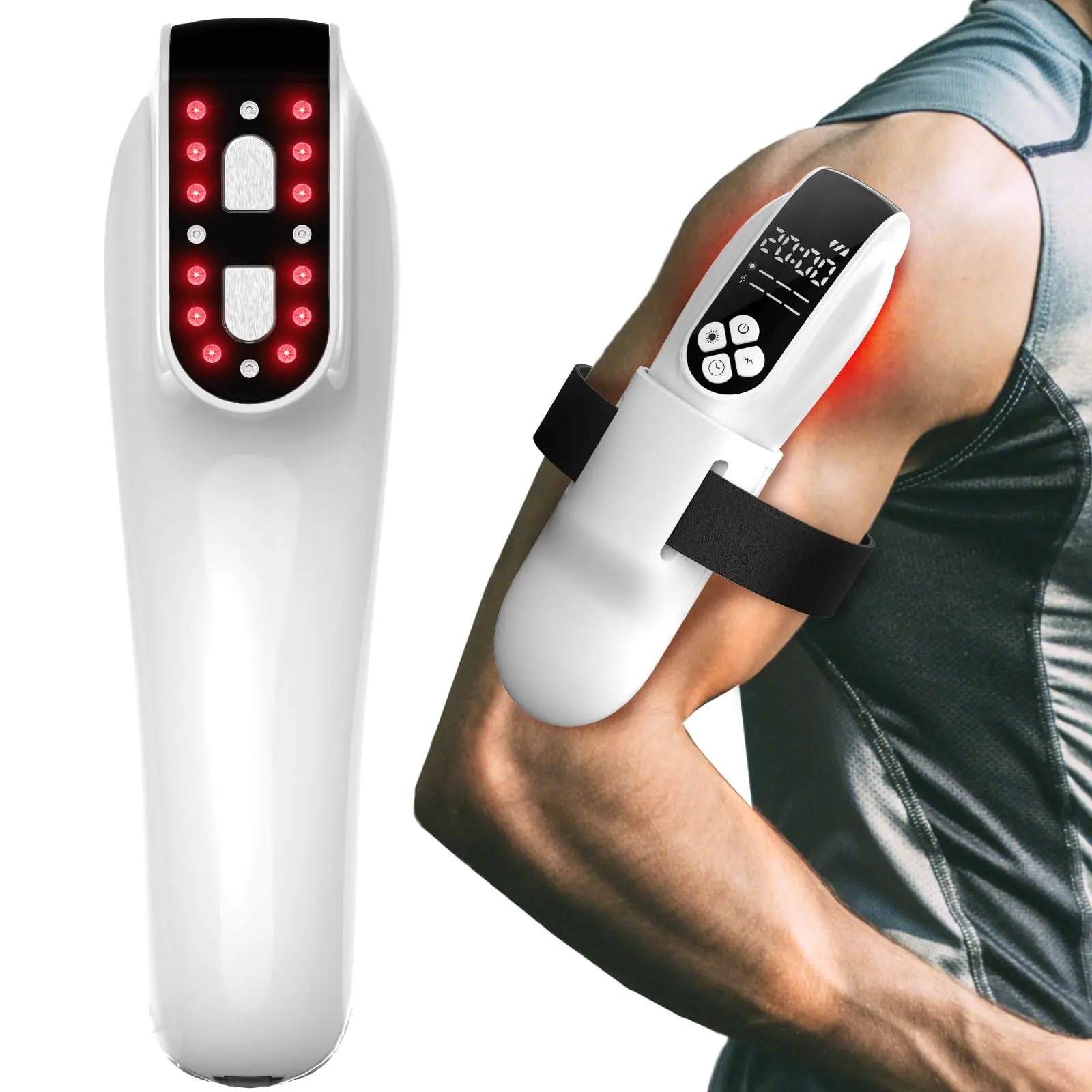 

2in1 Laser Therapy Device for Pain Relief 4*808nm+12*650nm Near Infrared Light Therapy for Body Pain Relief&Joint/Muscle&Tissue