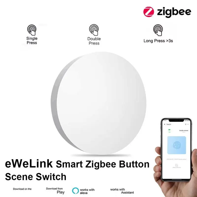 A76K For Ewelink For 2MQTT, Alexa And Alice Compatible Zigbee Wireless Scene Push Button