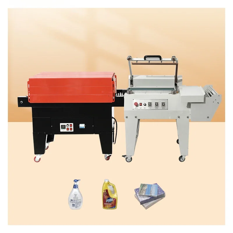 BS-G4525 + 4020 Semi-automatic film sealing machine Semi-automatic water polyester bottle polyethylene film hot tunnel