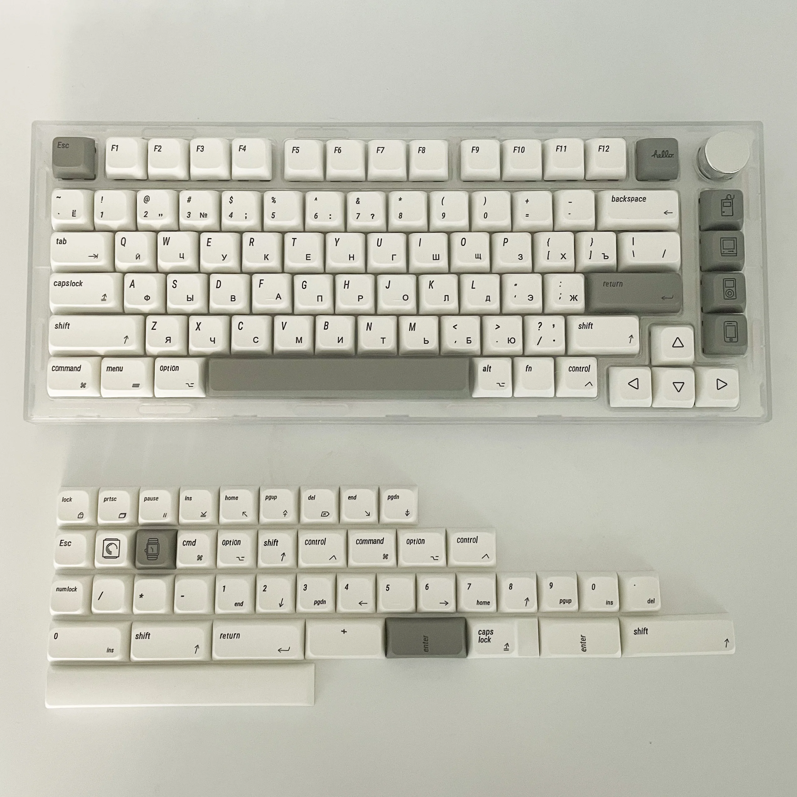 Apple Mac Cherry MX, DIY用のXDA-PBTキーのメカニカルキーボード,英語,ロシア語,日本語,チェリー用