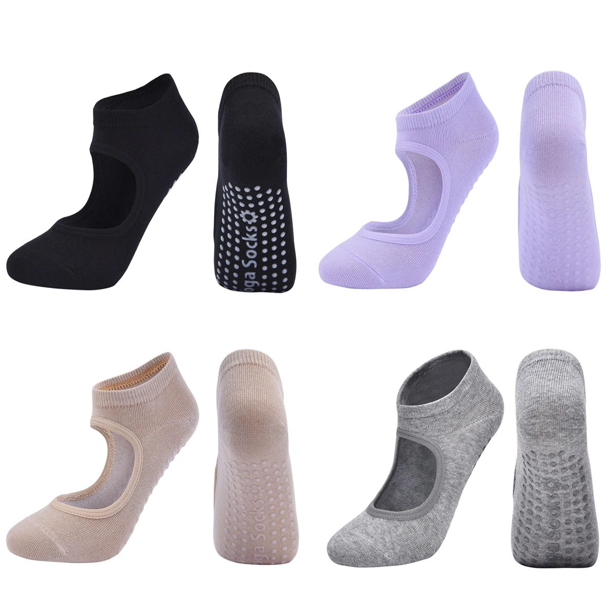 

1 Pairs Combed Cotton Yoga Socks Female Yoga Sports Dance Backless Professional Non-slip Pilates Fitness Women Sport Yoga Socks