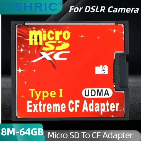 TISHRIC Micro SD To CF Adapter Memory Card Reader MicroSD SDHC SDXC Type I For MicroSD/HC To Compact Flash Converter For Camera