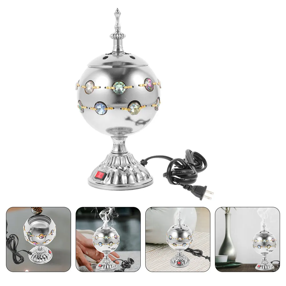 

Electric Incense Burner Metal Censer Relaxing Vintage Bright Color Lightweight Compact Home Decoration Middle East