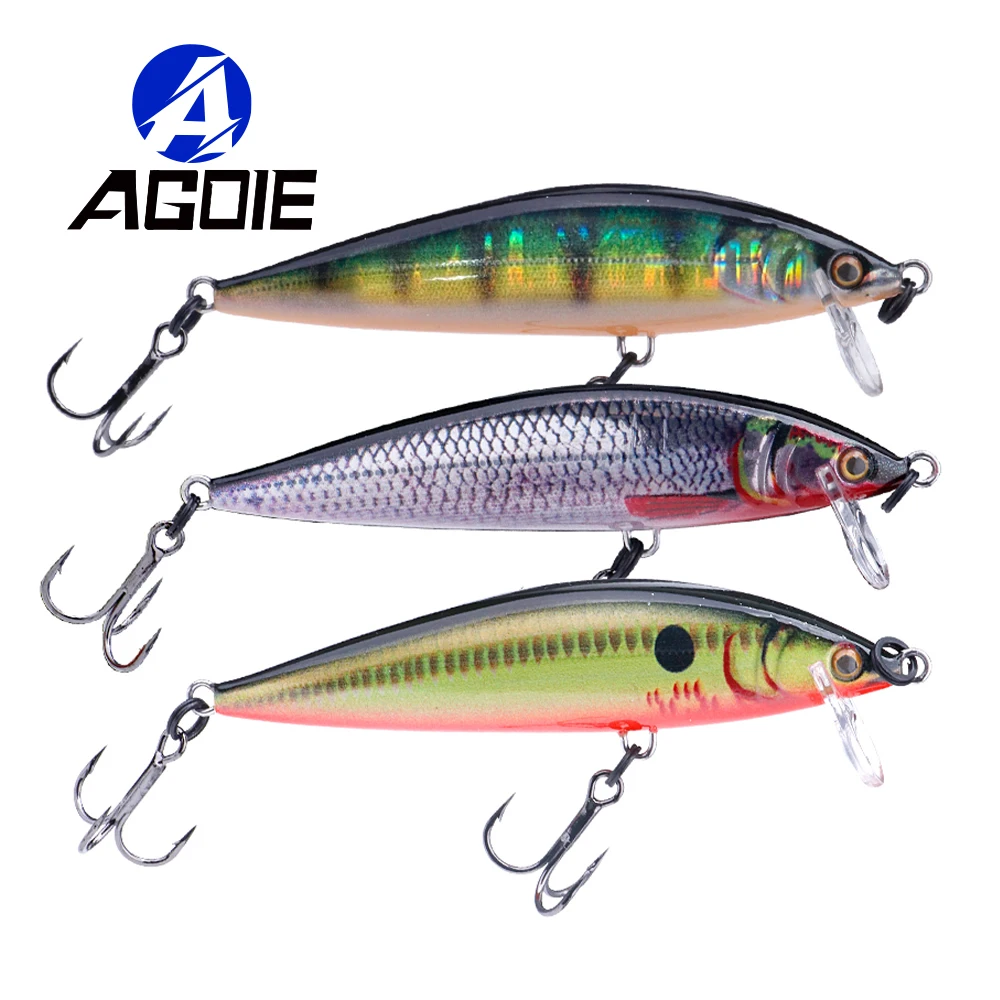 

Agoie 3pcs 95mm 13g Sinking Minnow Fishing Lure Jerkbait Hard Wobblers for Bass Pike Trout