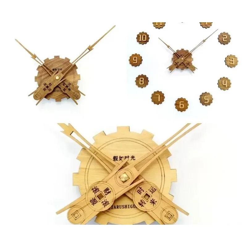 Wall clock hands, large diameter wall clock long hands, black walnut beech, solid wood hands movement accessories